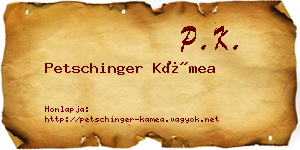 Petschinger Kámea névjegykártya